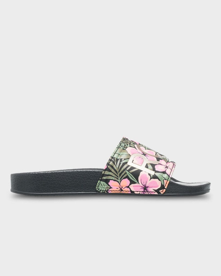 Roxy Youth Slippy II Slides - Black Multi 
