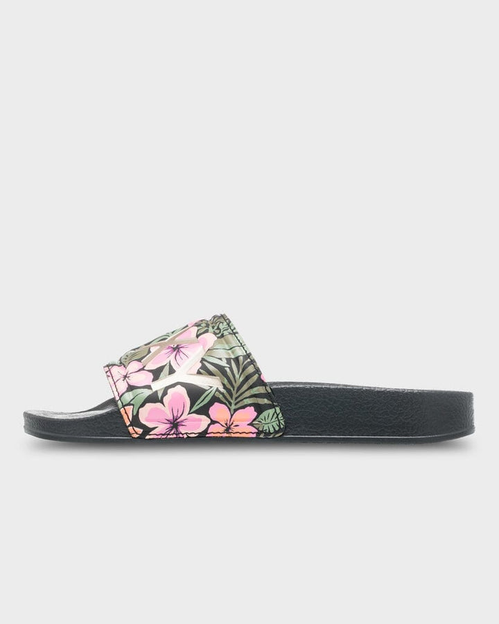 Roxy Youth Slippy II Slides - Black Multi 