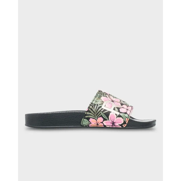Roxy Youth Slippy II Slides - Black Multi 