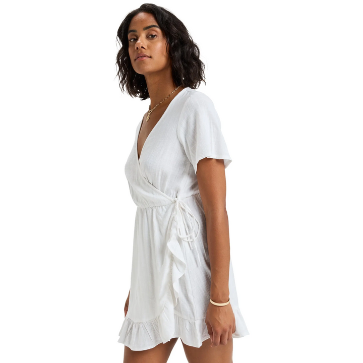 Roxy Zenit Wrap Solid Mini Dress 