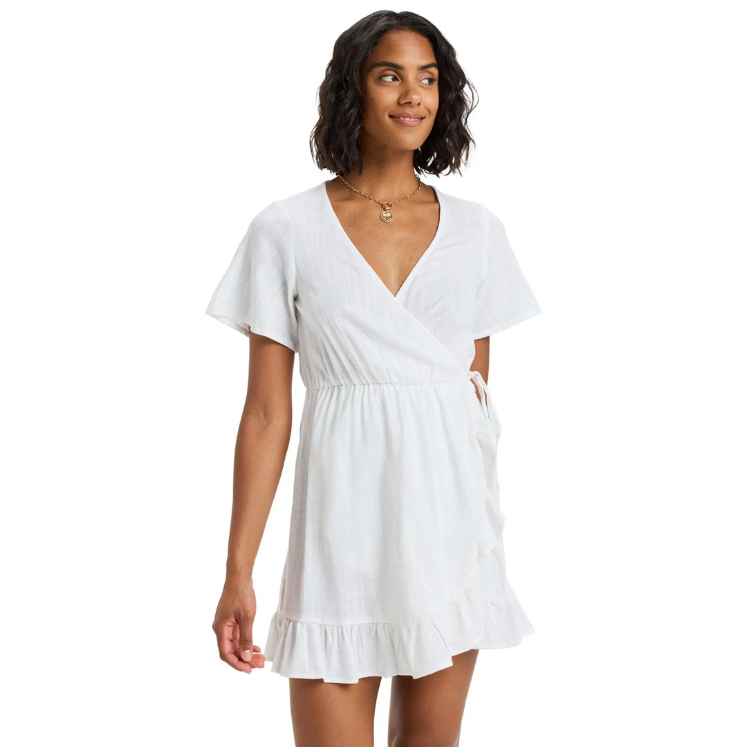 Roxy Zenit Wrap Solid Mini Dress 