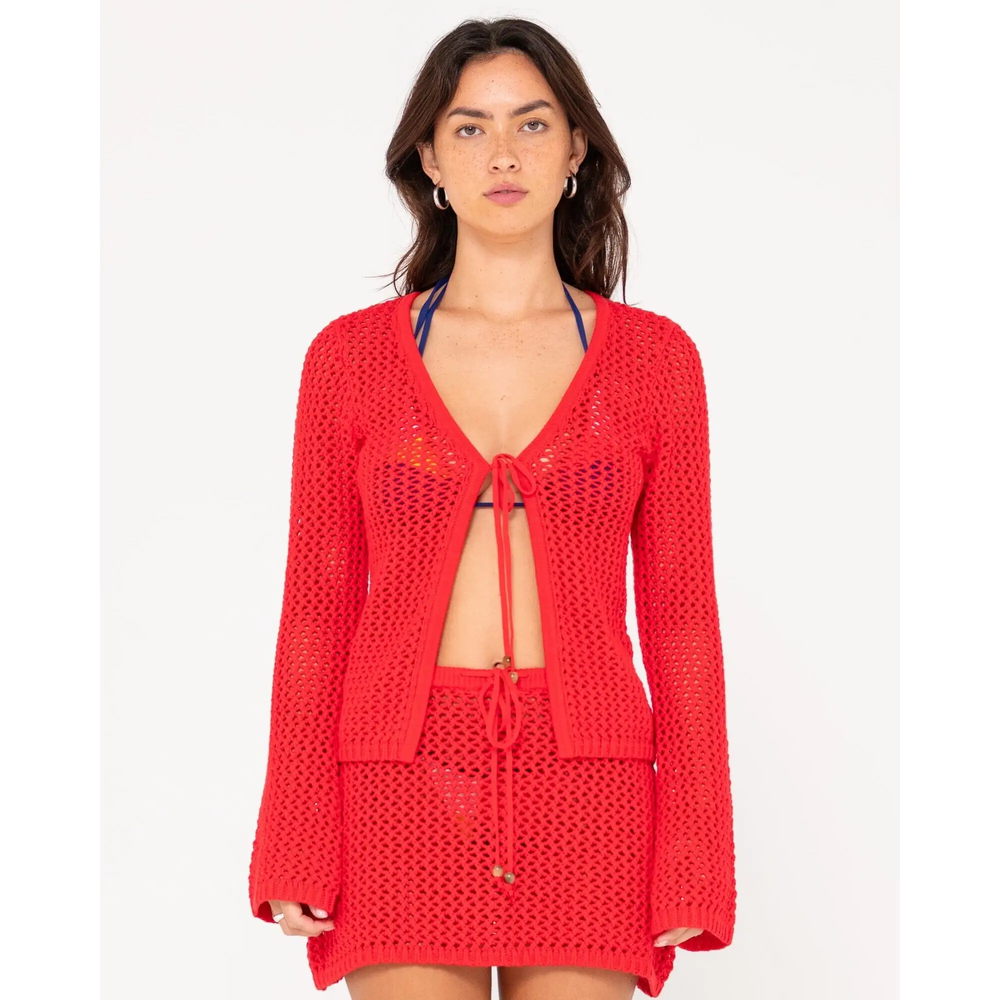 Rusty Amalfi Tie Front Knit Top 