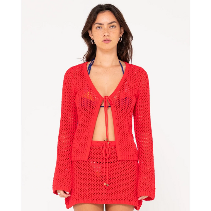 Rusty Amalfi Tie Front Knit Top 