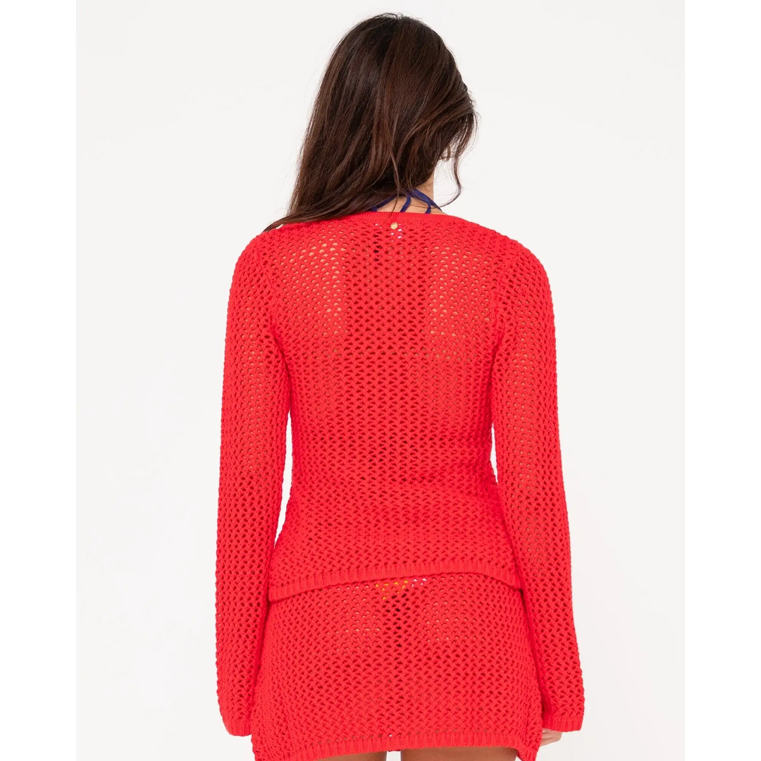 Rusty Amalfi Tie Front Knit Top 