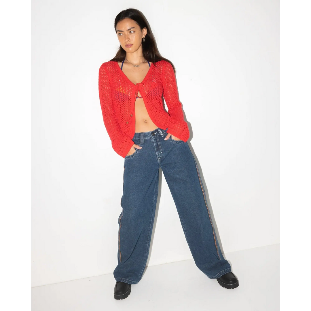 Rusty Amalfi Tie Front Knit Top 