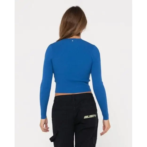 Rusty Amelia Cropped Long Sleeve Knit Top 