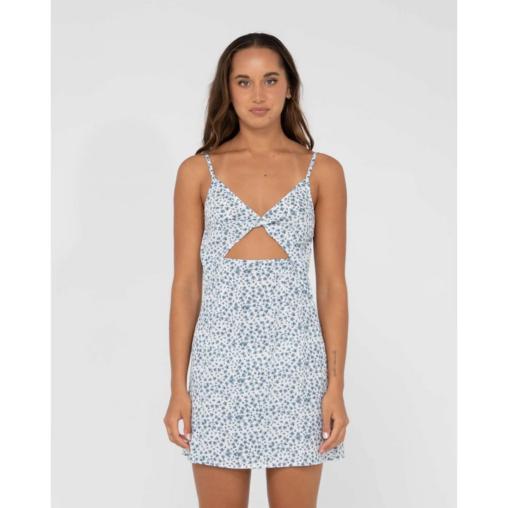 Rusty Balnear Floral Printed Cut Out Mini Dress 