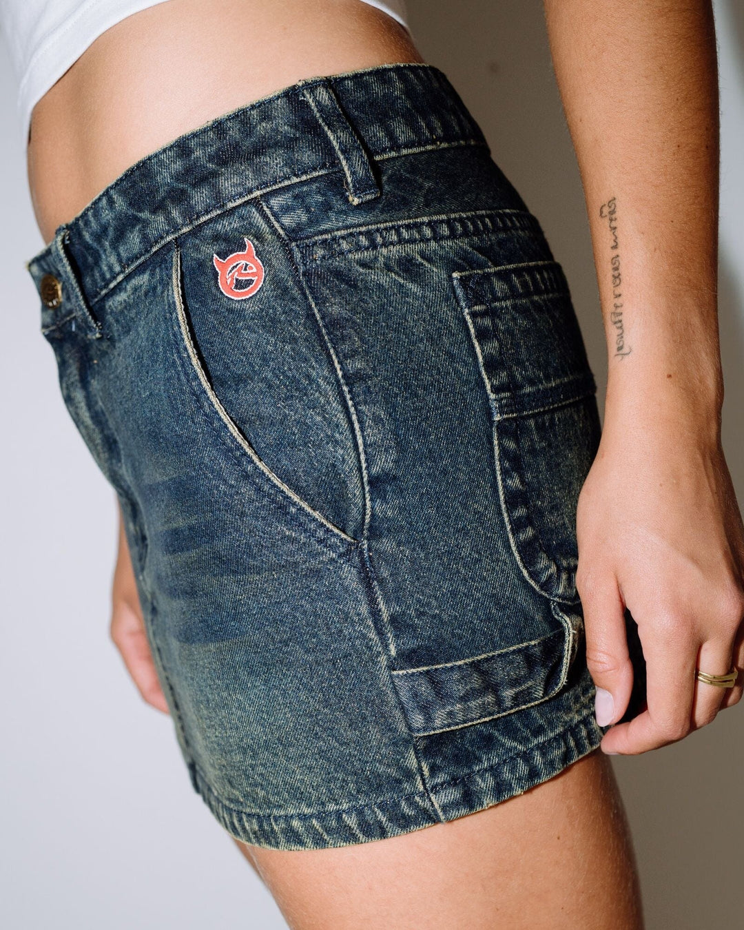 Rusty Billie Low Rise Denim Mini Skirt 