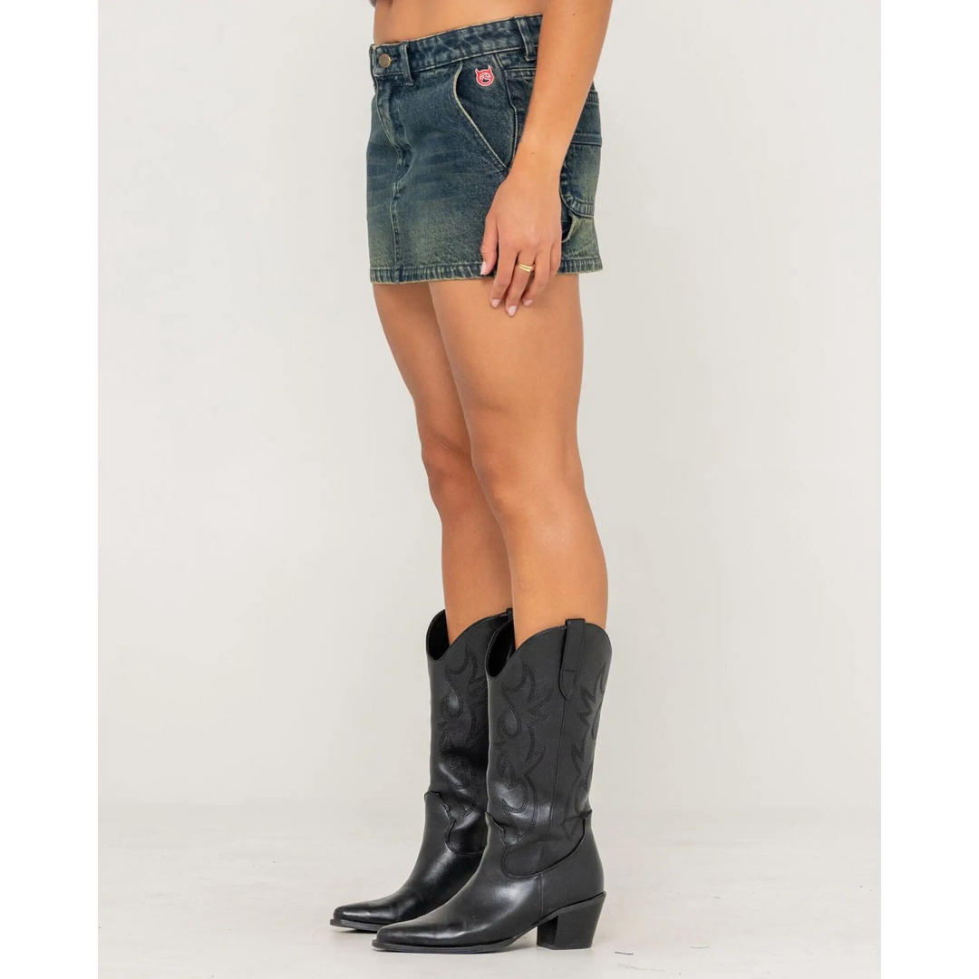 Rusty Billie Low Rise Denim Mini Skirt 