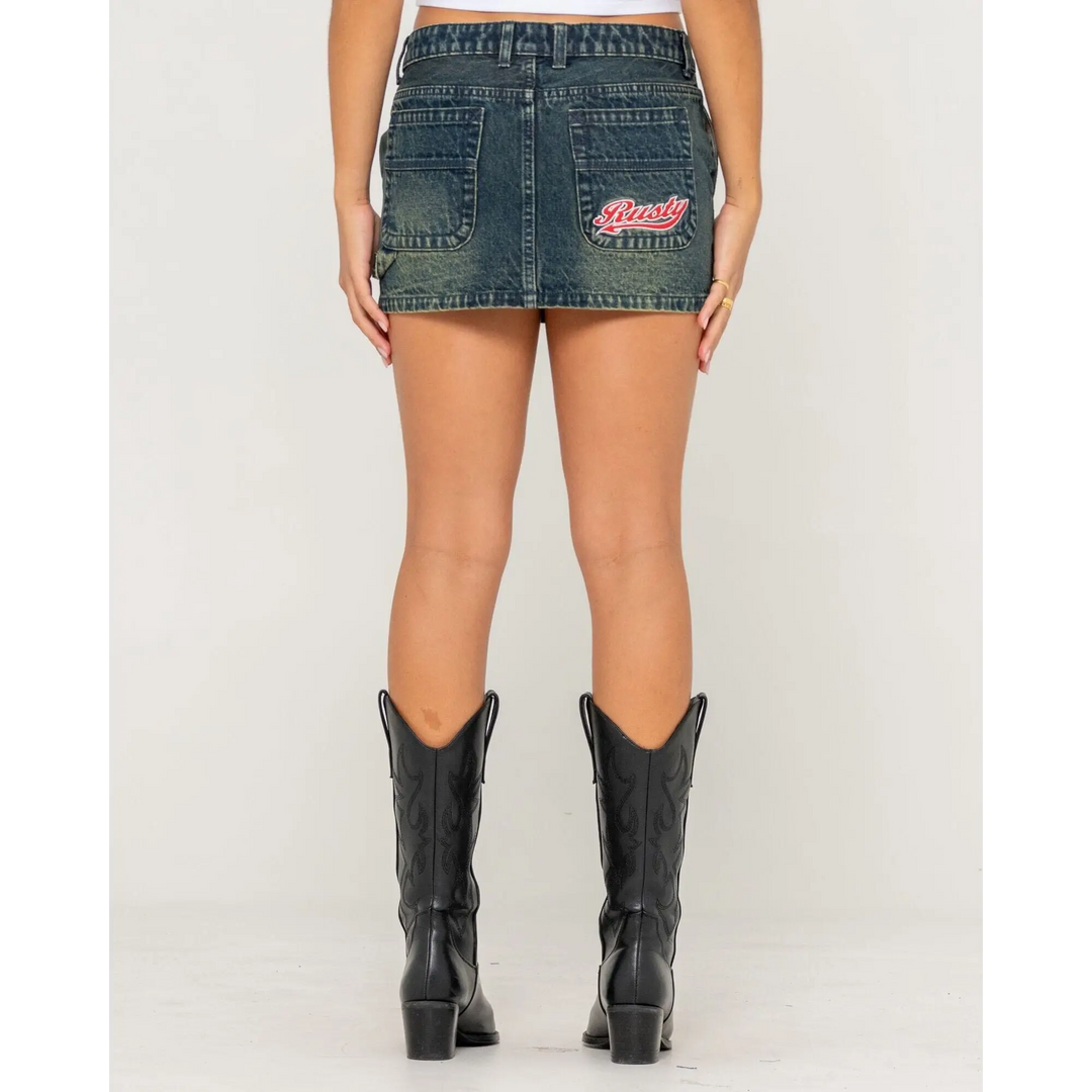 Rusty Billie Low Rise Denim Mini Skirt 