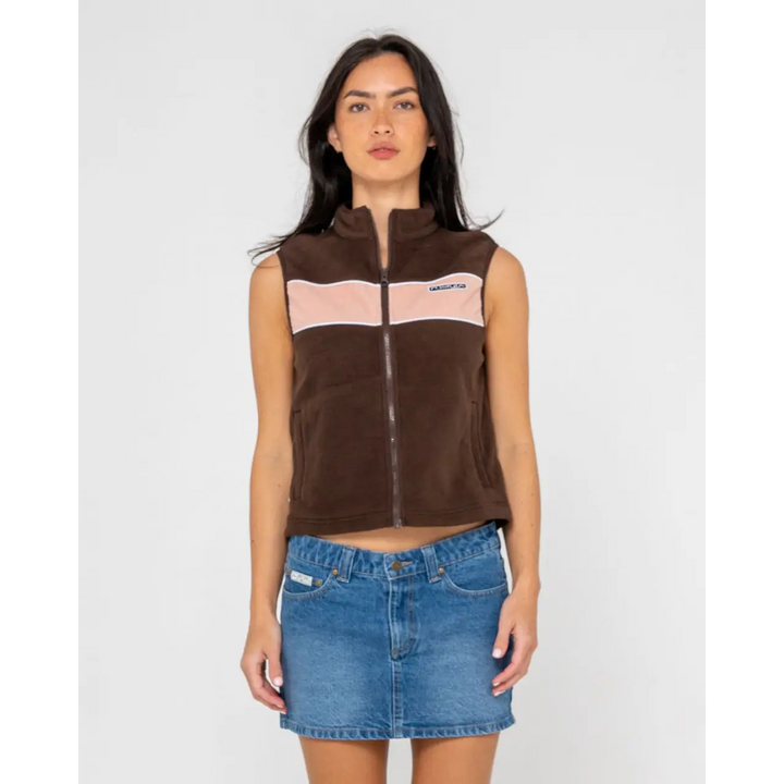 Rusty Bless Up Polar Fleece Vest - FWFLEECE