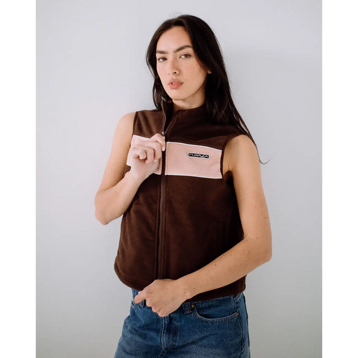 Rusty Bless Up Polar Fleece Vest - FWFLEECE