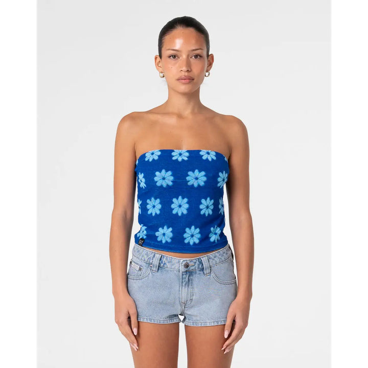 Rusty Bloom Towelling Tube Top