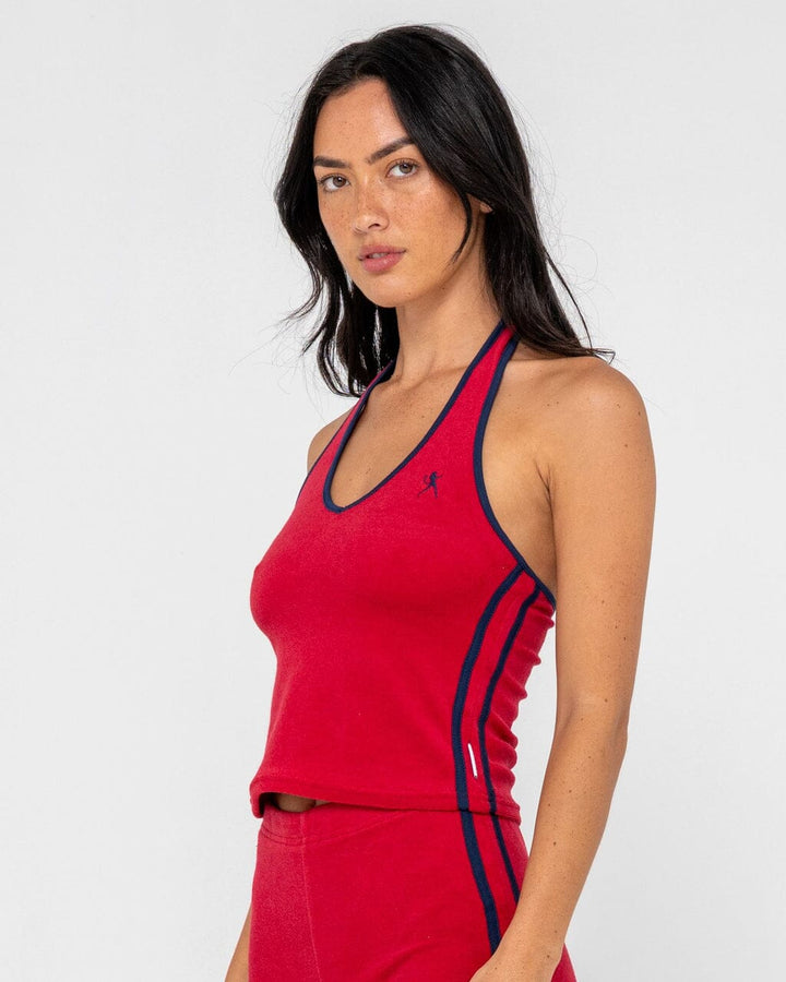 Rusty Bodhi Towelling Halter Neck Top 