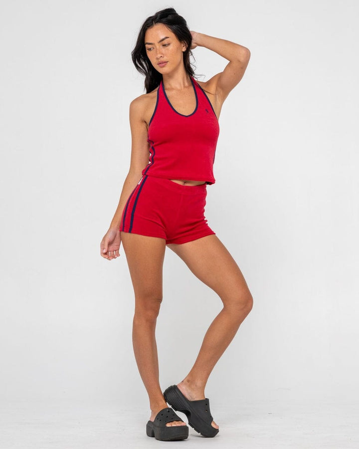 Rusty Bodhi Towelling Halter Neck Top 