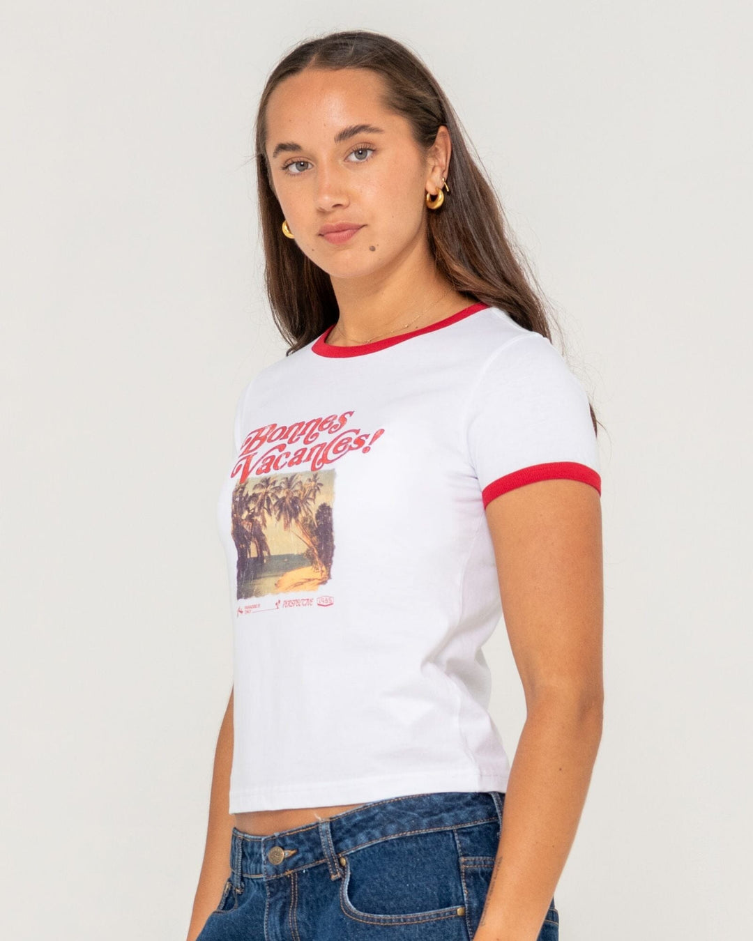 Rusty Bonnes Vacances Ringer T-Shirt 