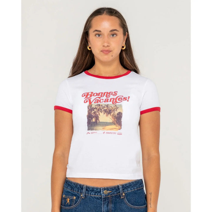 Rusty Bonnes Vacances Ringer T-Shirt 