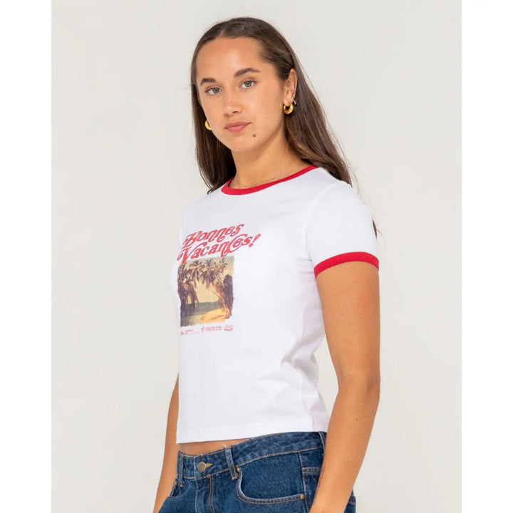 Rusty Bonnes Vacances Ringer T-Shirt 