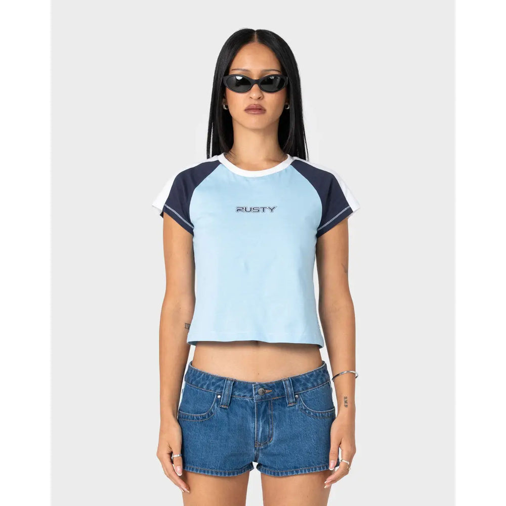 Rusty Bradley Raglan Baby Tee