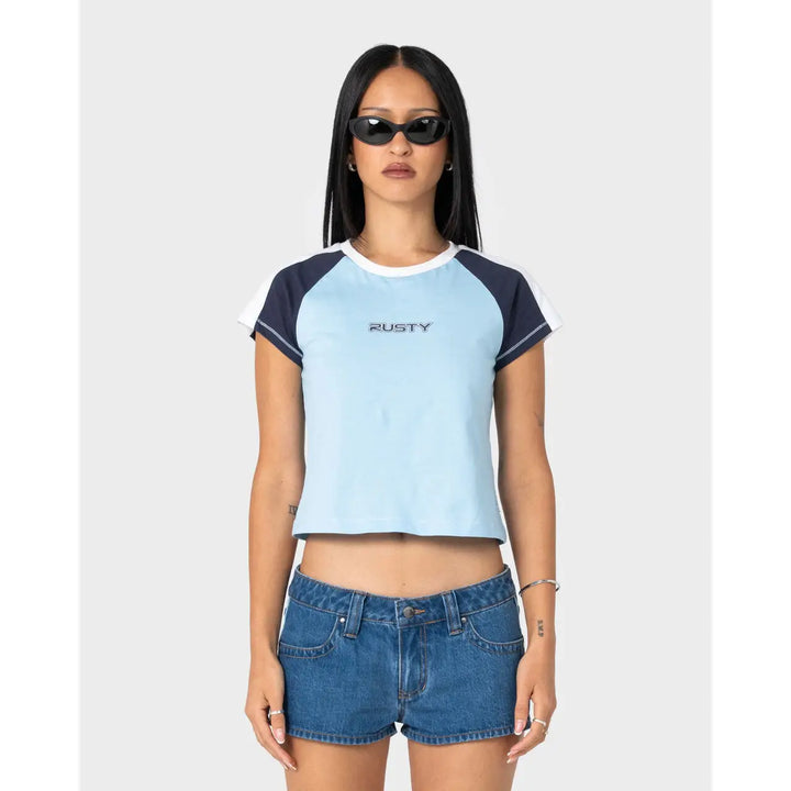 Rusty Bradley Raglan Baby Tee