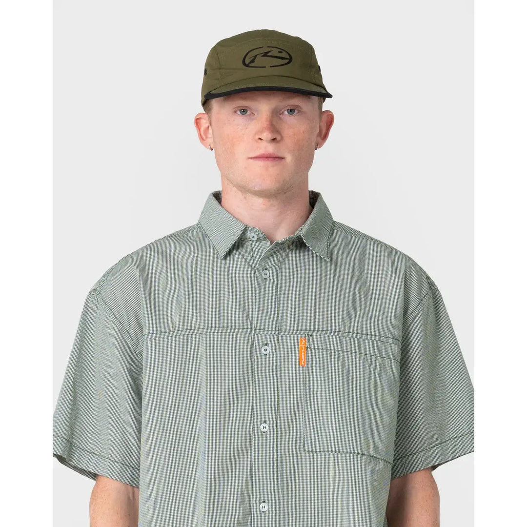 Rusty Bright Light Nylon 5 Panel Cap - Army Green