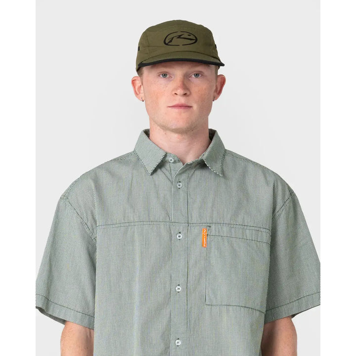 Rusty Bright Light Nylon 5 Panel Cap - Army Green