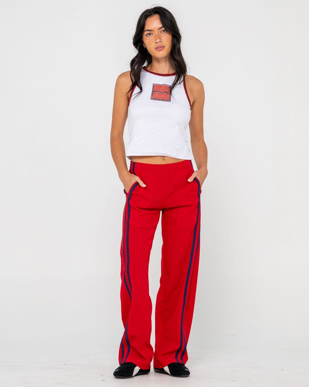 Rusty Bronson Side Stripe Low Rise Trackpants 