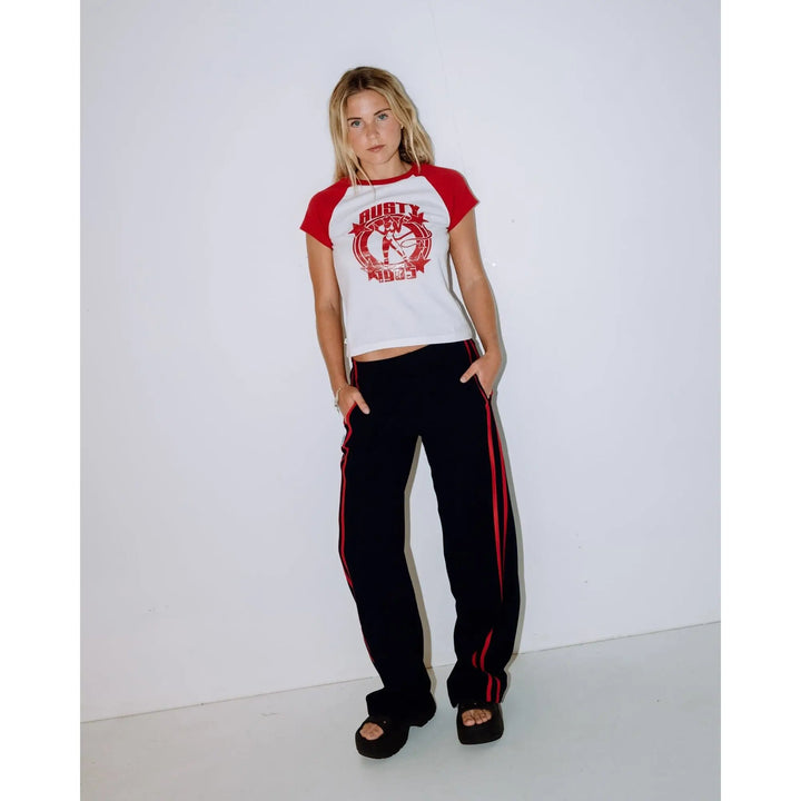 Rusty Bronson Side Stripe Low Rise Trackpants 