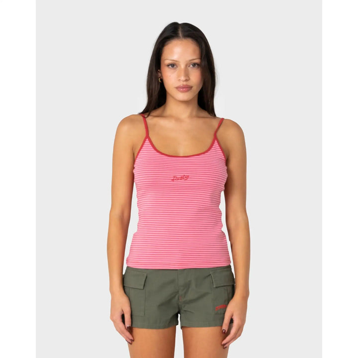 Rusty Candy Cami Singlet - Pink / Red Stripe / 6