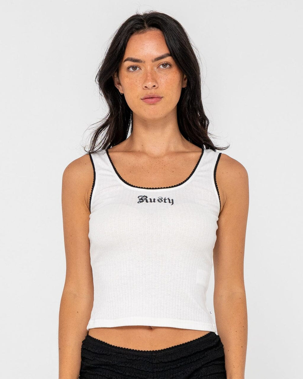 Rusty Cassian Ribbed Scoop Neck Singlet 