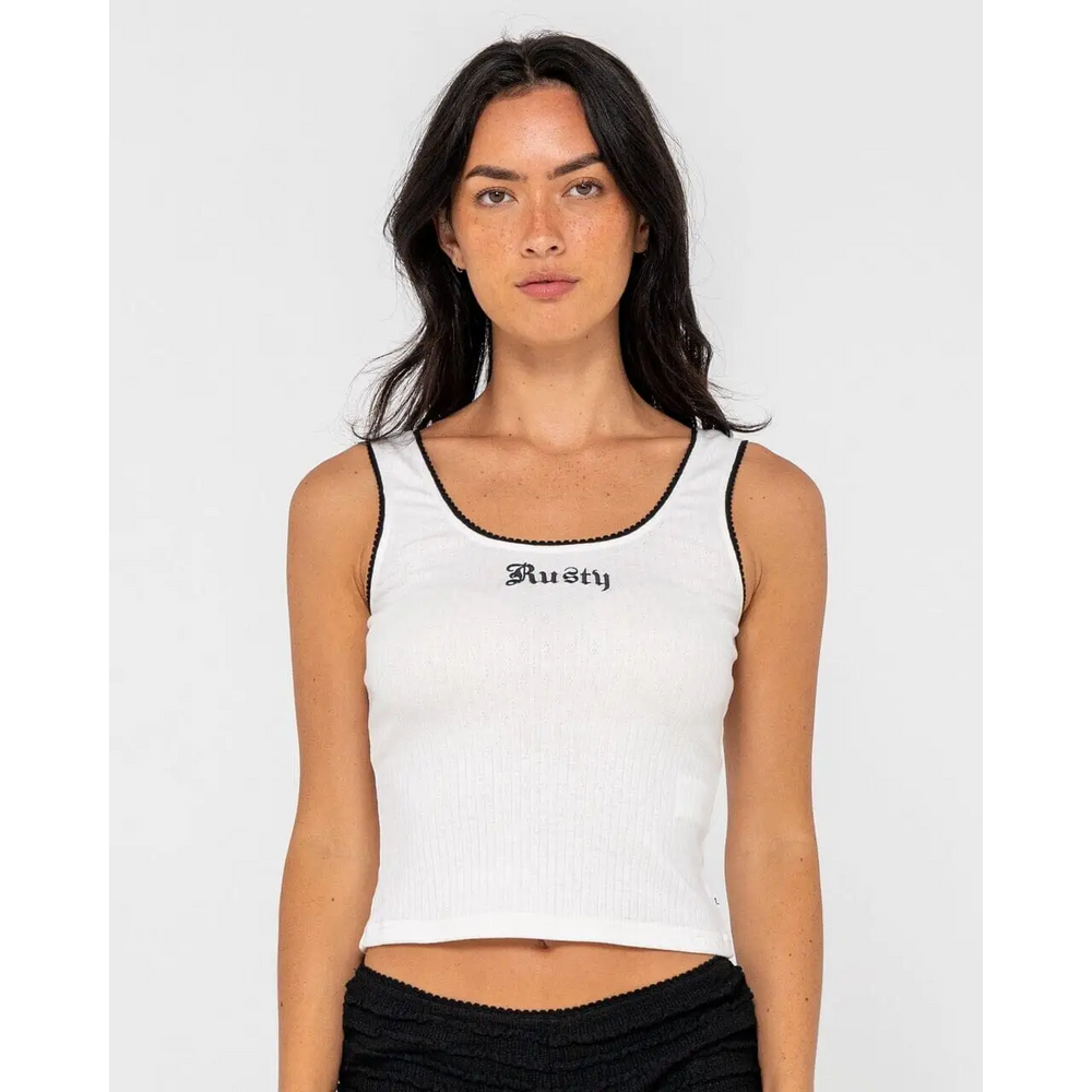 Rusty Cassian Ribbed Scoop Neck Singlet 