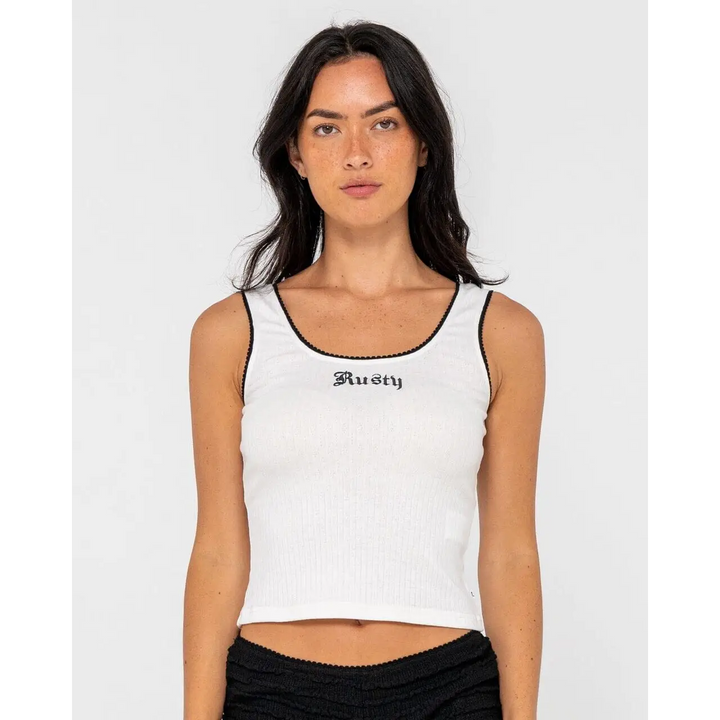 Rusty Cassian Ribbed Scoop Neck Singlet 