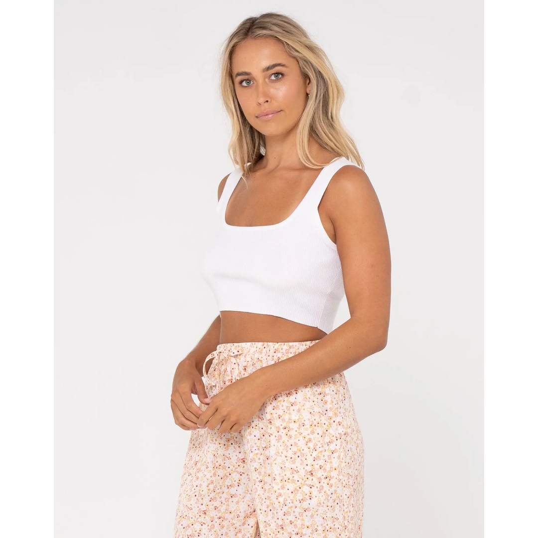 Rusty Charis Ribbed Cami White 6 