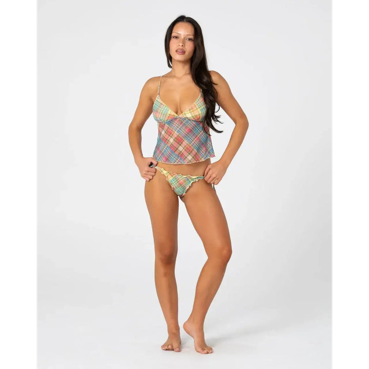 Rusty Check Moi Tankini Cami Top
