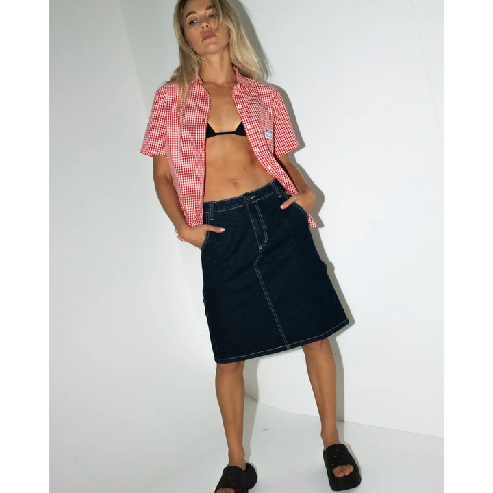 Rusty Checked Out Shirt True Red 10 