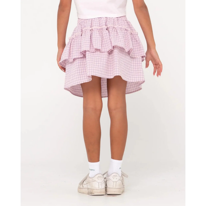 Rusty Checked Out Youth Mini Skirt 