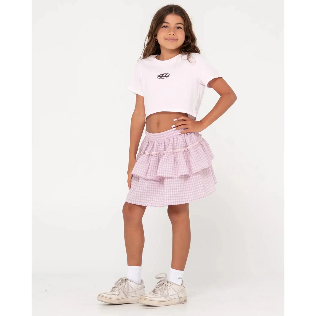 Rusty Checked Out Youth Mini Skirt 