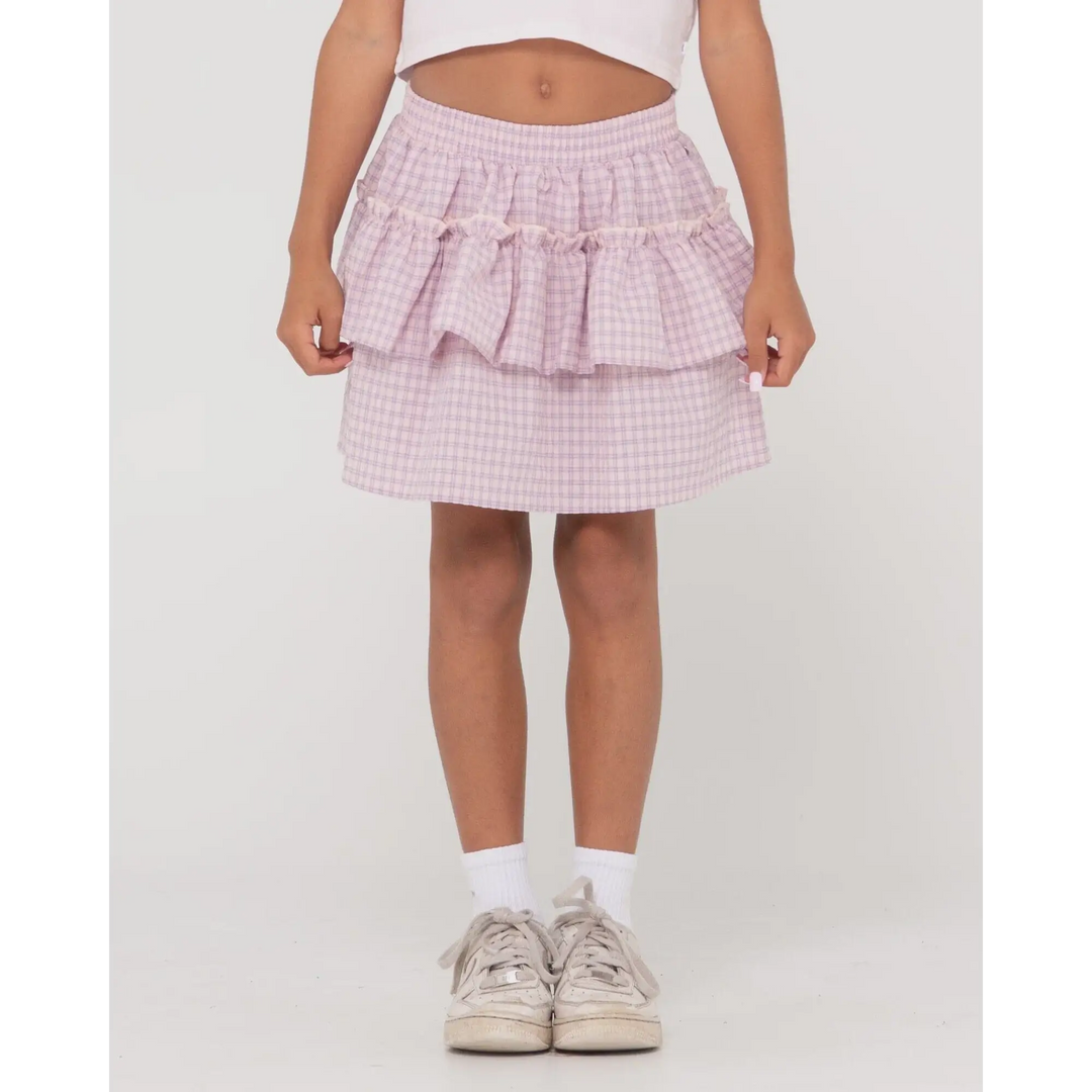 Rusty Checked Out Youth Mini Skirt 