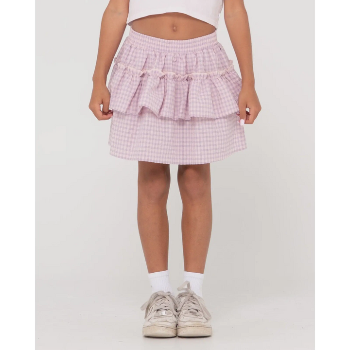 Rusty Checked Out Youth Mini Skirt 