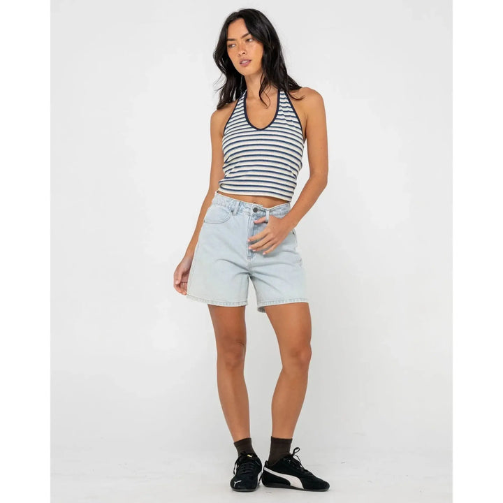 Rusty Cyprus High Denim Shorts Sky Blue Heather 6 