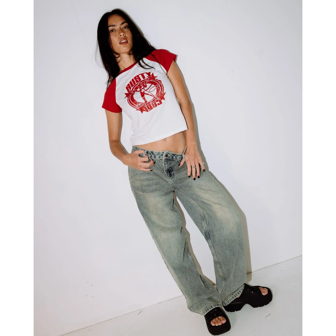 Rusty Daring Devil Raglan Baby T-Shirt 