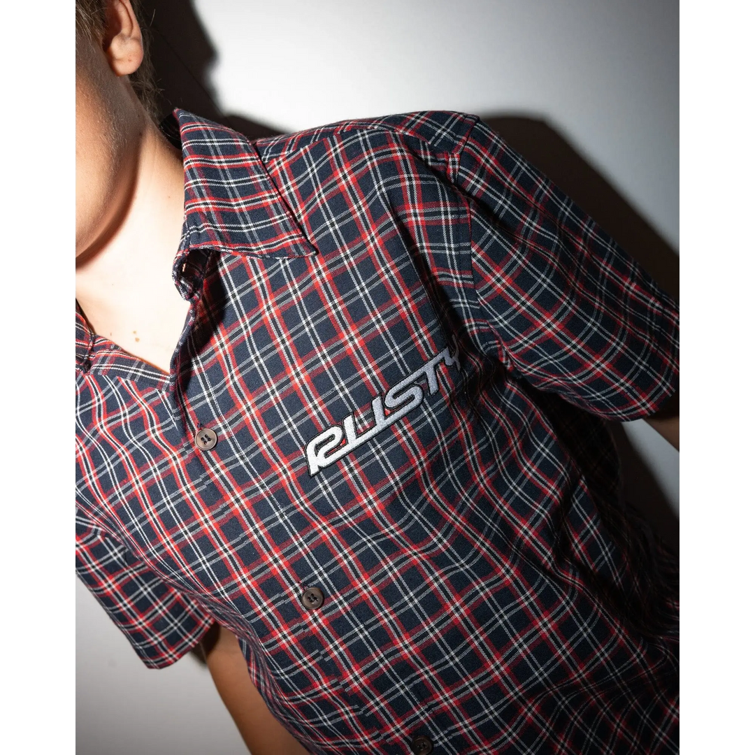 Rusty Datsun 2k Check Button Up Youth Shirt 