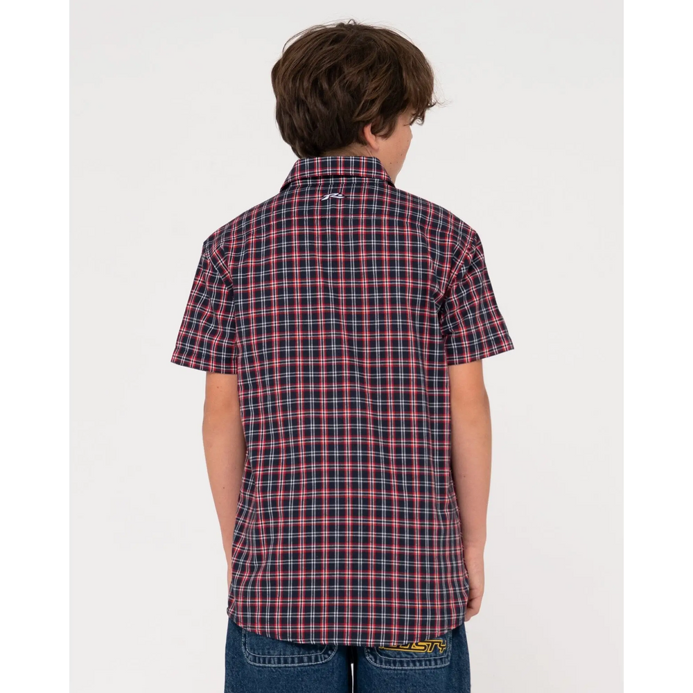 Rusty Datsun 2k Check Button Up Youth Shirt 
