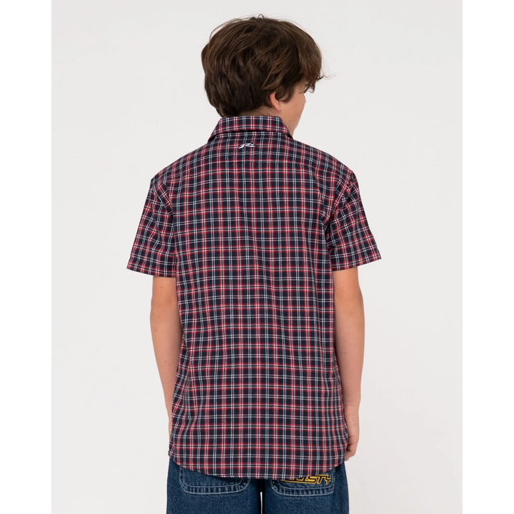 Rusty Datsun 2k Check Button Up Youth Shirt 