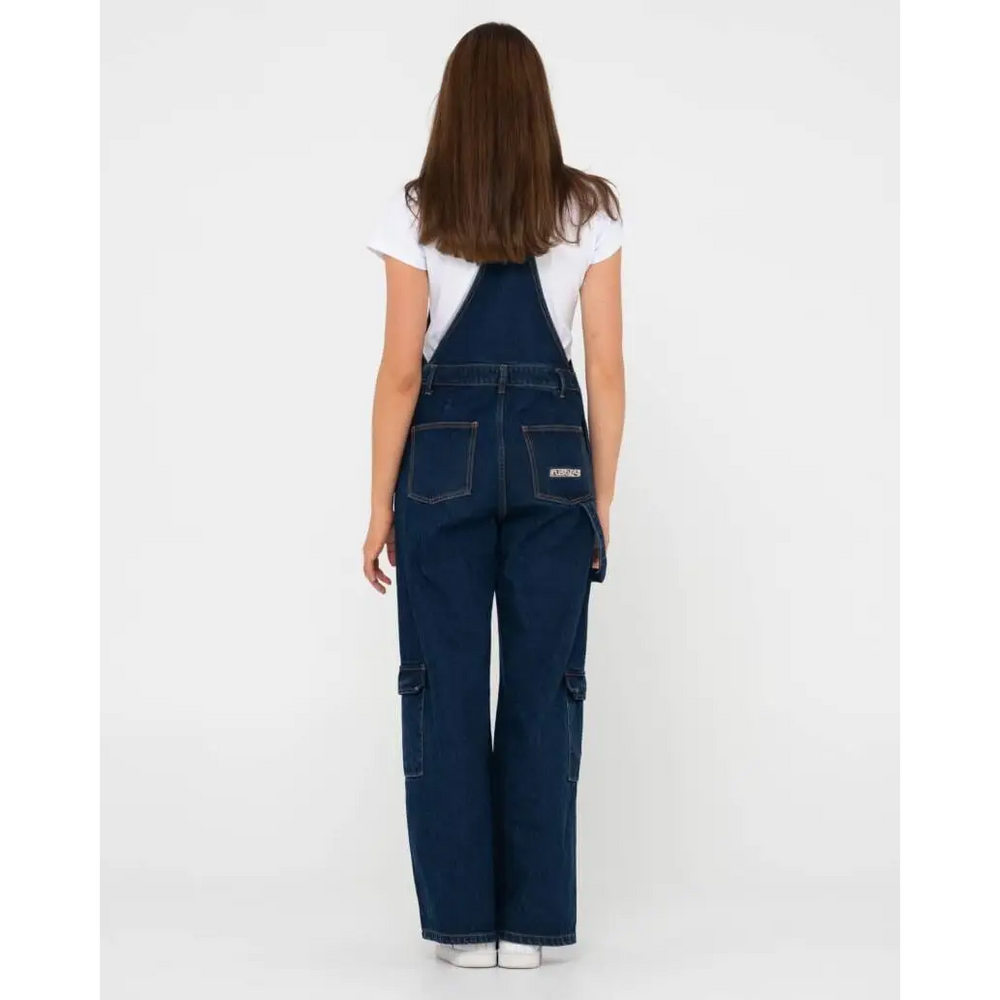 Rusty Dax Wide Baggy Cargo Denim Overalls 