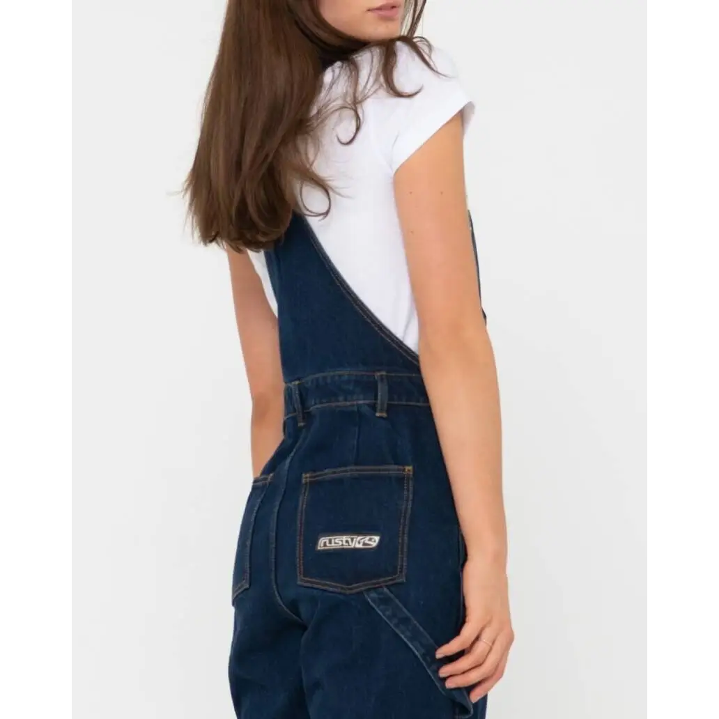 Rusty Dax Wide Baggy Cargo Denim Overalls 