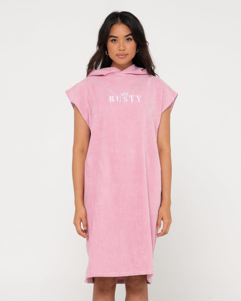 Rusty Essentials Hooded Change Towel Pink Nectar M / L 