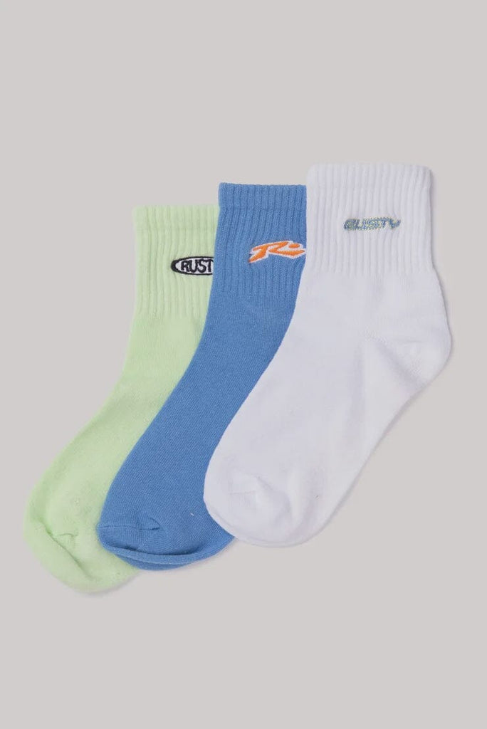 Rusty Fancy Day Crew 3-Pack Socks 