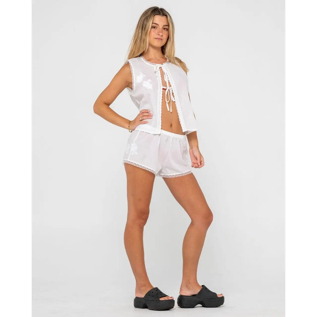 Rusty Feyre Tie Front Top 