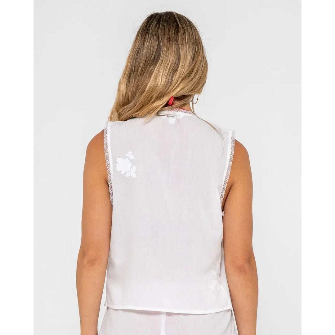 Rusty Feyre Tie Front Top 